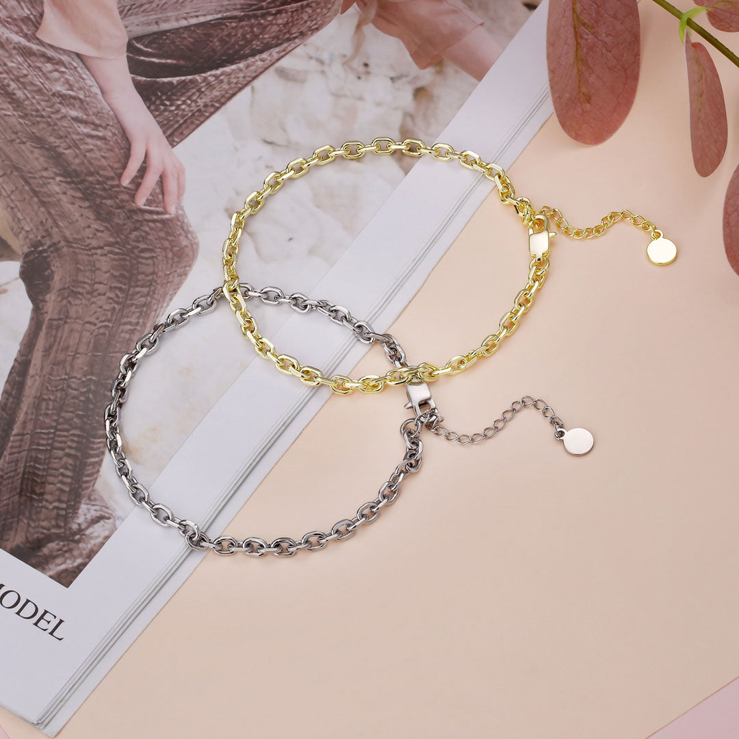 Scarabeaus 4mm Cable Anklet for Women