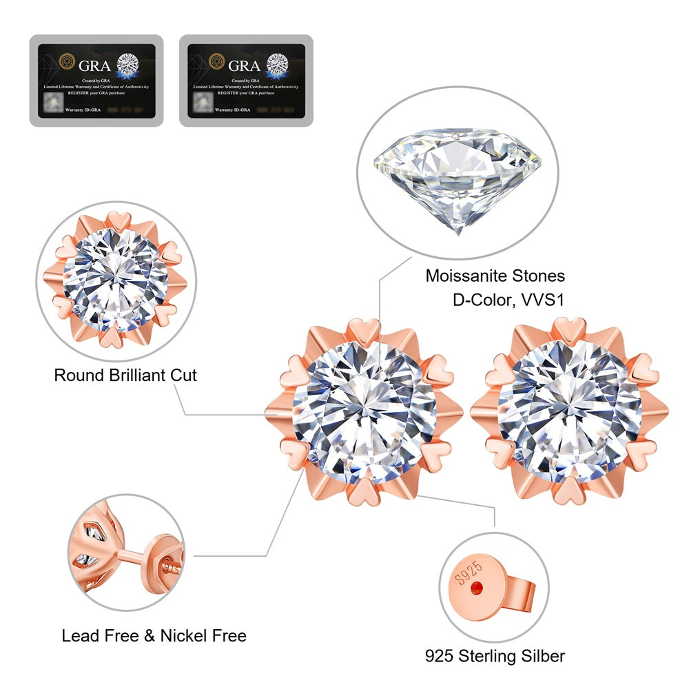 Scarabeaus 0.5 Carats *2 VVS1 Snowflake Moissanite Earrings