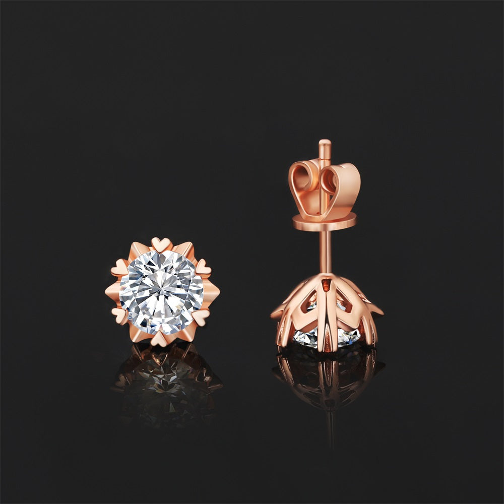 Scarabeaus 0.5 Carats *2 VVS1 Snowflake Moissanite Earrings