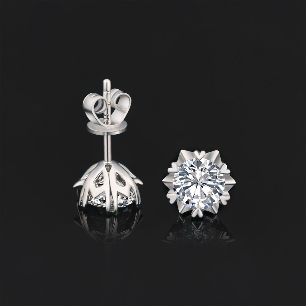 Scarabeaus 0.5 Carats *2 VVS1 Snowflake Moissanite Earrings