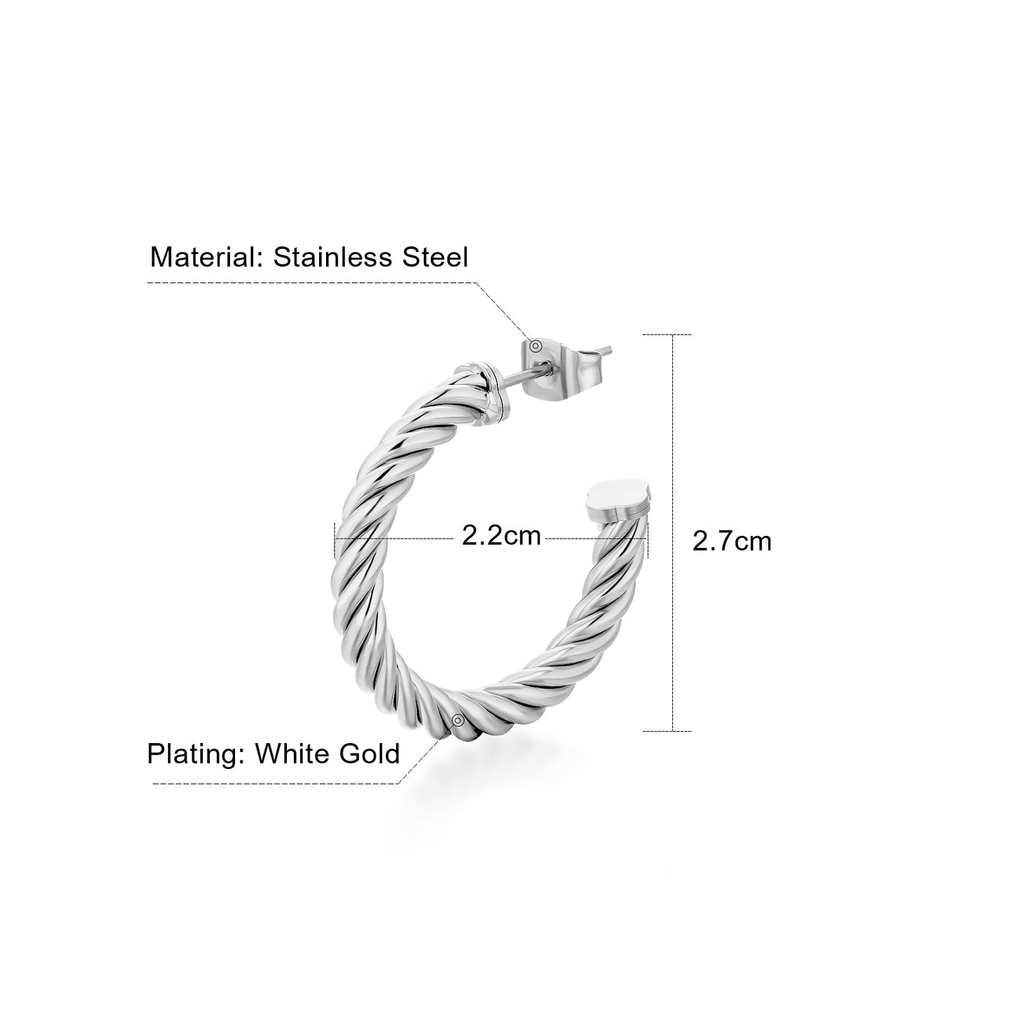 Scarabeaus Gold Twisted Hoop Earrings for Women