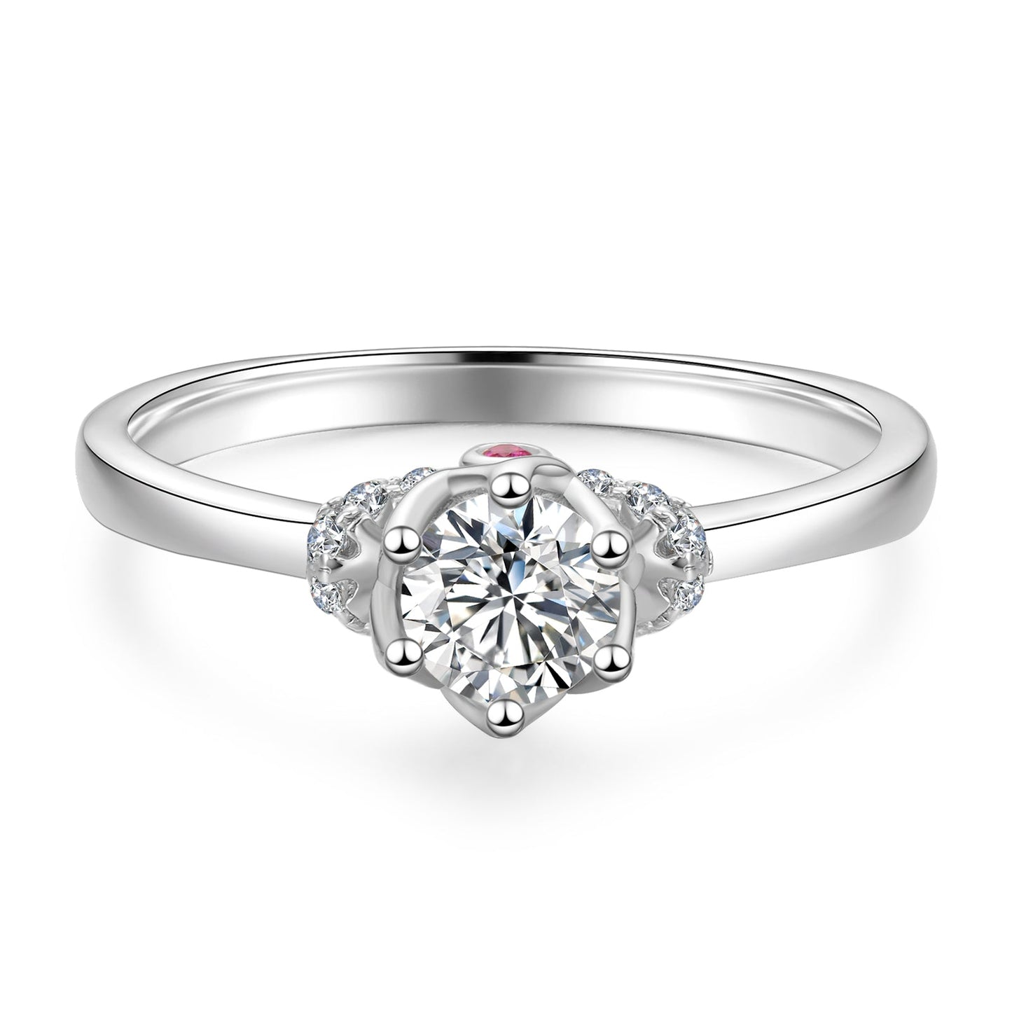 Scarabeaus 1.0 Carats VVS1 Moissanite Rings Prong Setting for Women