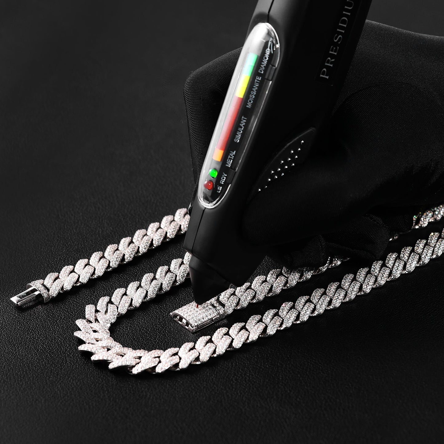 Scarabeaus 14mm Moissanite Cuban Link Chain Bracelet S925 Silver