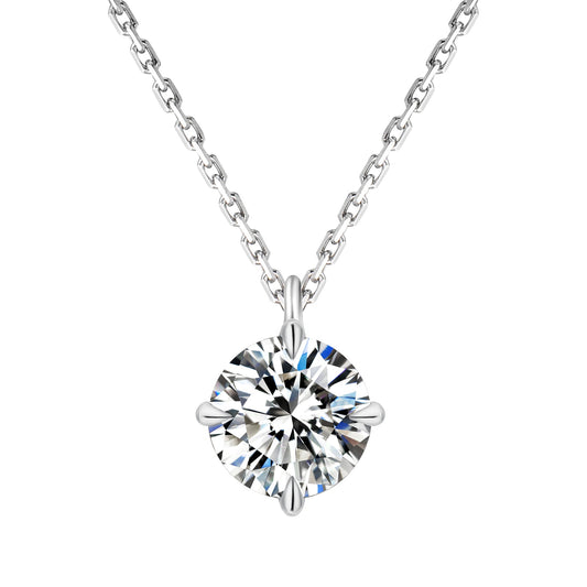 Scarabeaus 1.0 Carats VVS1 Moissanite Round Pendant Necklace for Women