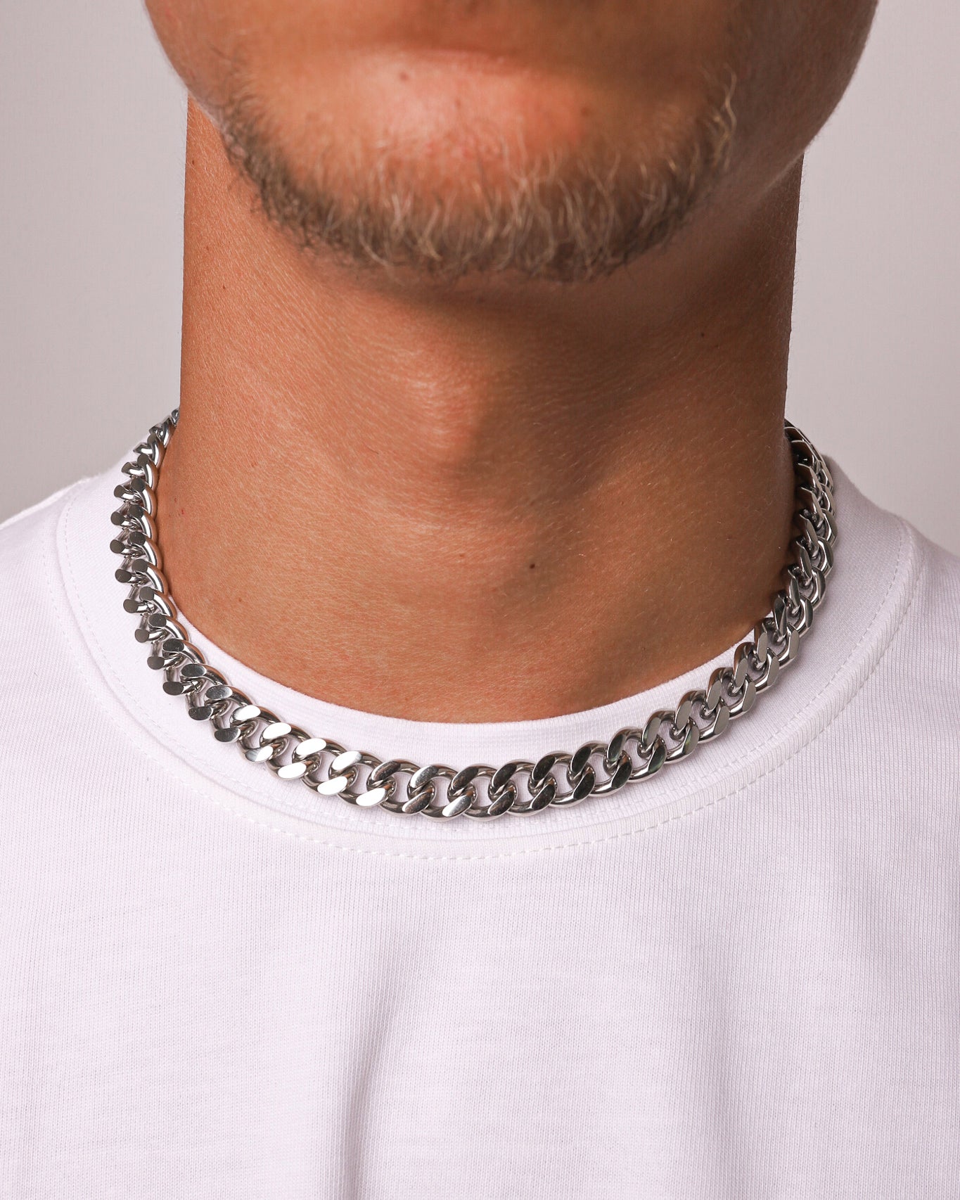 Scarabeaus CLEAN CUBANA CHAIN - 12MM WHITE GOLD