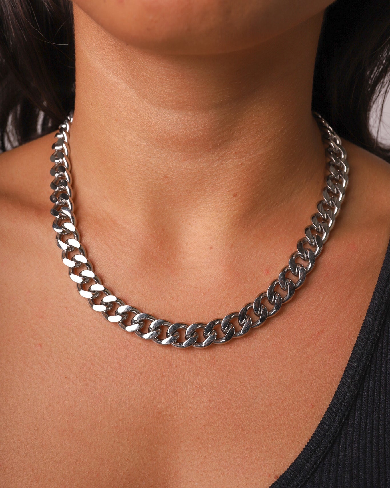 Scarabeaus CLEAN CUBANA CHAIN - 12MM WHITE GOLD