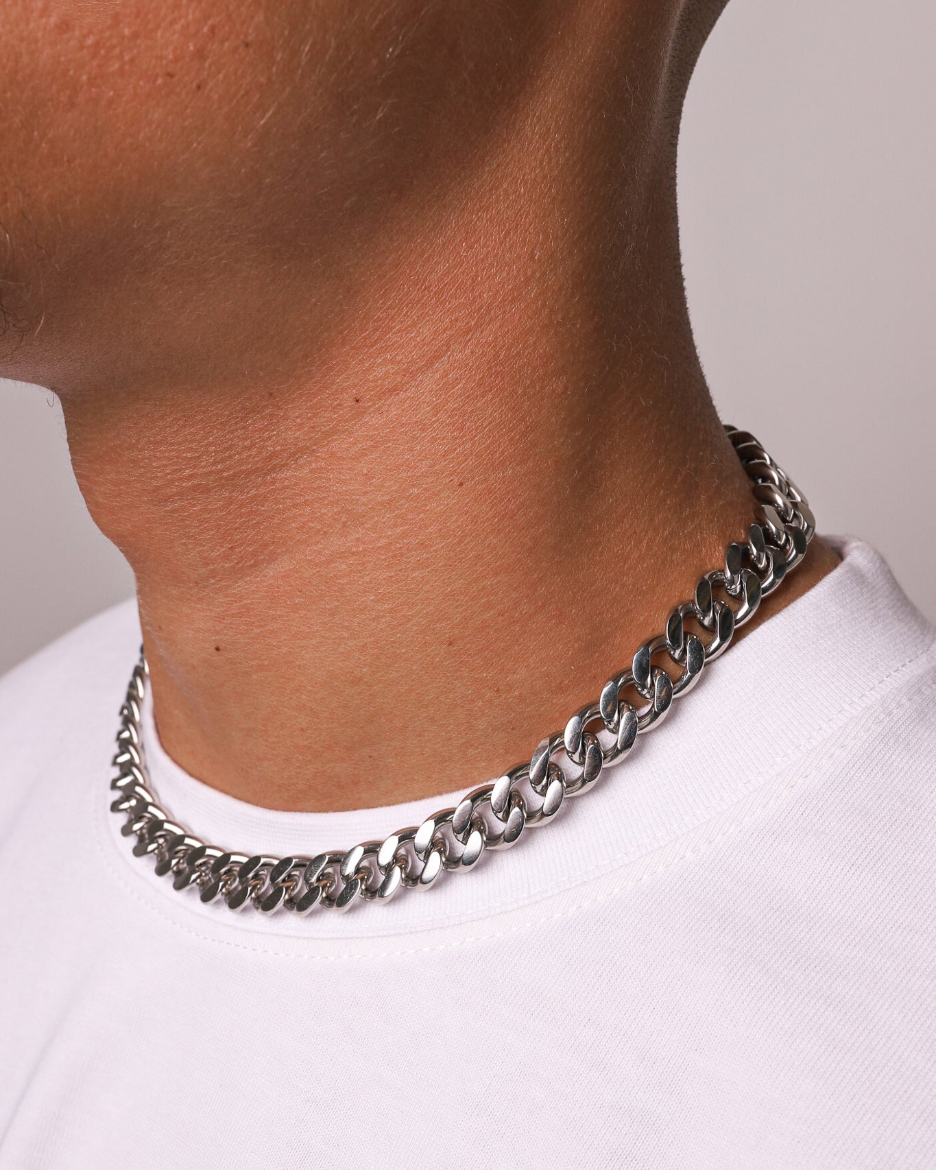 Scarabeaus CLEAN CUBANA CHAIN - 12MM WHITE GOLD