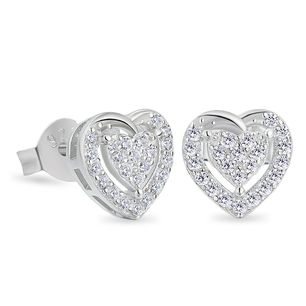 Scarabeaus Hollow Heart Stud Earrings for Women in Rose Gold