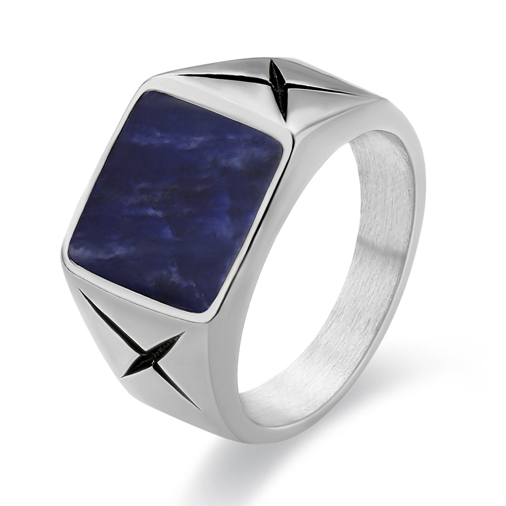 Scarabeaus SQUARE STAINLESS STEEL PETER STONE ONYX RING