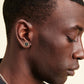 Scarabeaus Square Black CZ Prong Setting Stud Earrings for Men