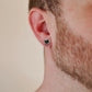 Scarabeaus Square Black CZ Prong Setting Stud Earrings for Men