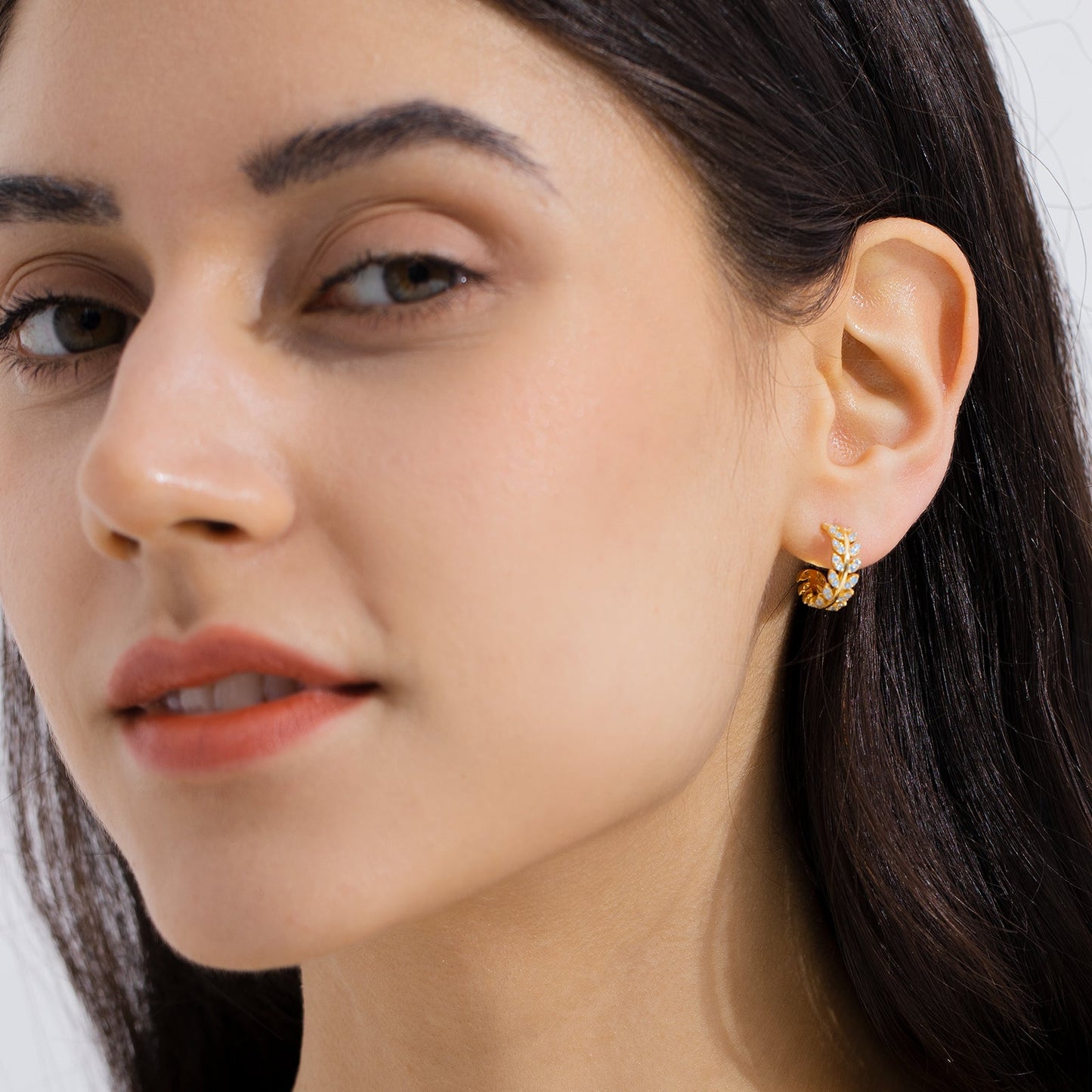 Scarabeaus Olive Leaf Earrings Hoops for Women