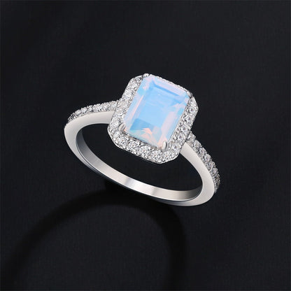 Scarabeaus S925 Square Moonstone Ring for Women