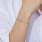 Scarabeaus S925 Silver Double K Bracelet Cross Pendant in White Gold for Women