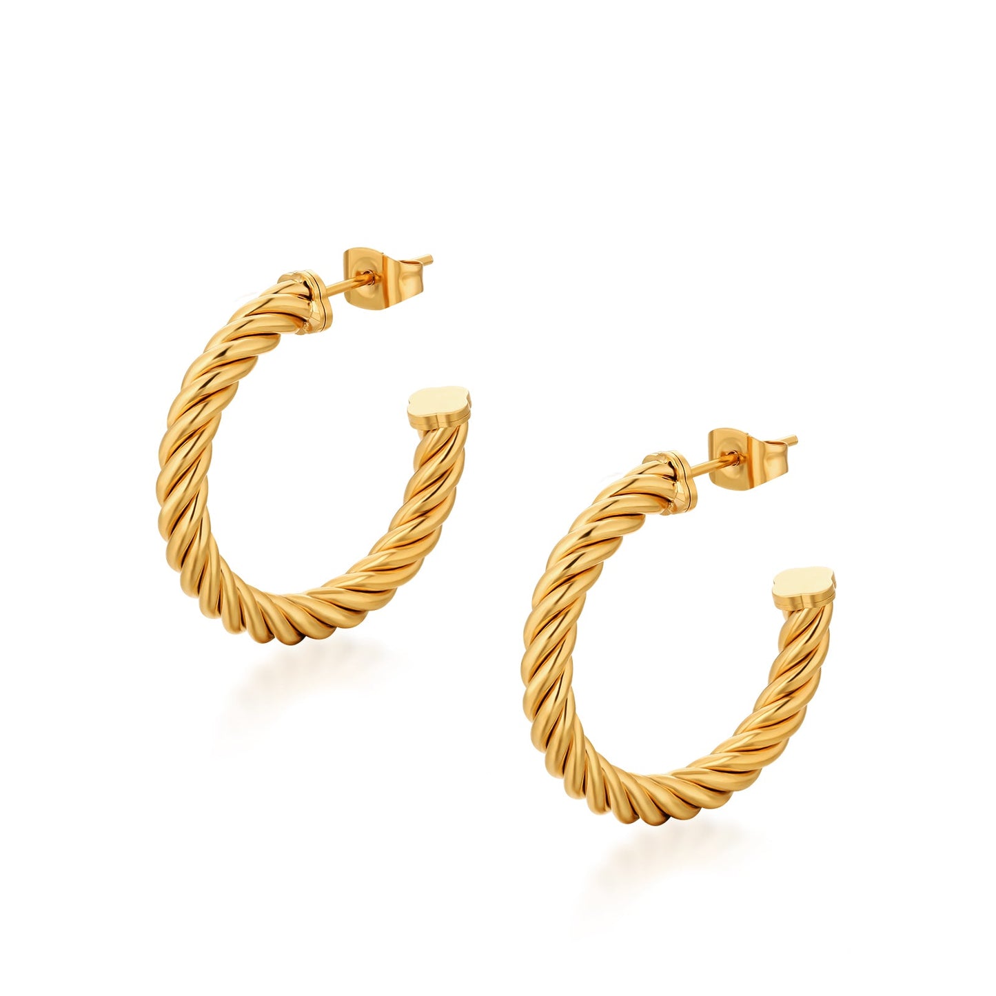 Scarabeaus Gold Twisted Hoop Earrings for Women