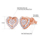 Scarabeaus Hollow Heart Stud Earrings for Women in Rose Gold