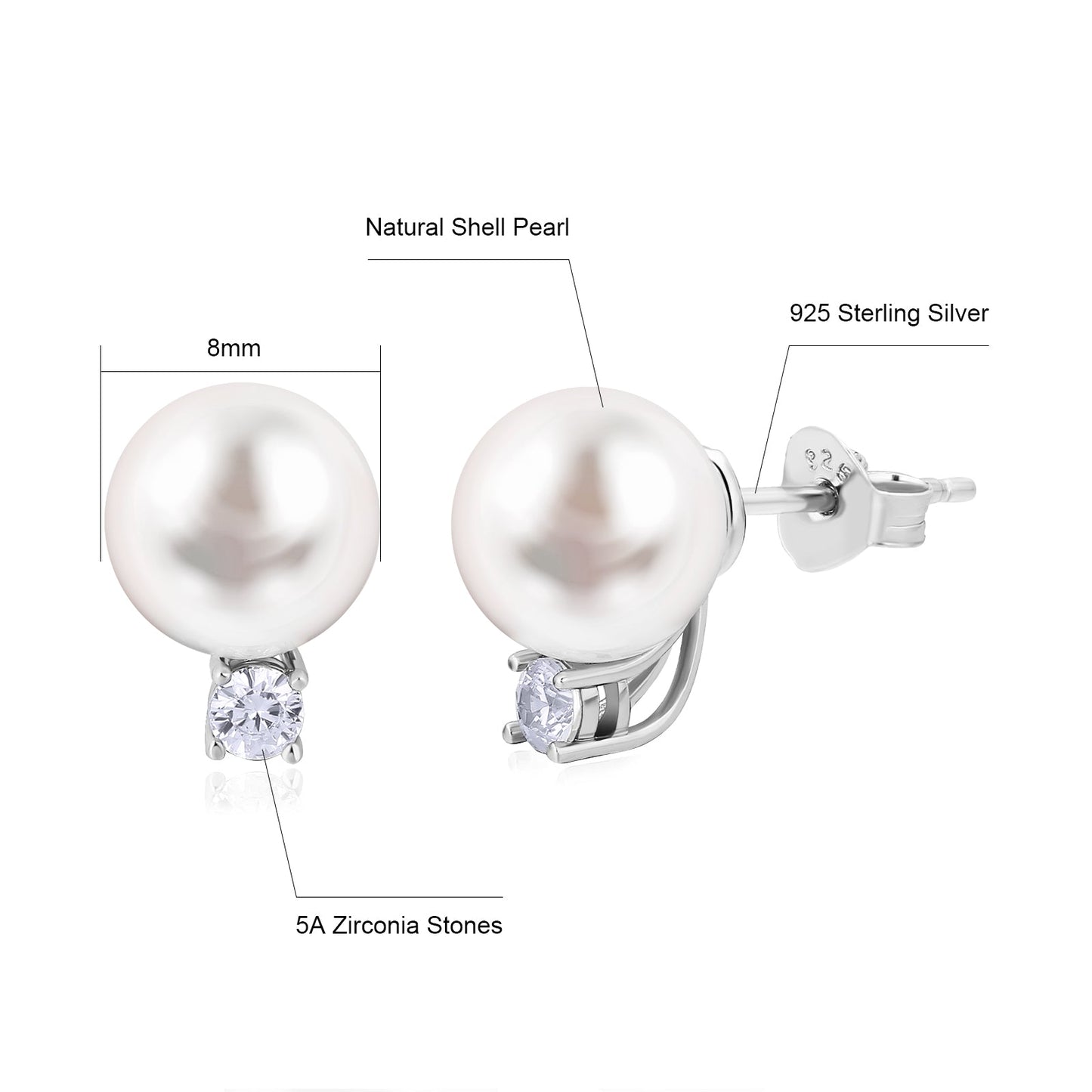 Scarabeaus Pearls  Stud Earrings for Women