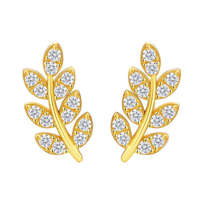 Scarabeaus Olive Leaf Stud Earrings for Women