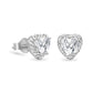 Scarabeaus Twisted Heart-shaped Stud Earrings CZ Stone for Men and Women in 14K Gold / White Gold
