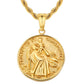 Scarabeaus St Christopher Gold Coin Pendant Necklace with Rope Chain