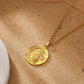 Scarabeaus Light Moon Star Gold Coin Pendant Necklace for Women