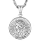 Scarabeaus The light of Jesus Gold Coin Pendant Necklace with Rope Chain for Men