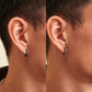 Scarabeaus 15mm 2in1 Black Mens Hoop Earring Twisted with Detachable Rings 925 Sterling Silver