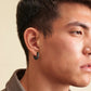 Scarabeaus 15mm Black & White Hoop Earrings for Men