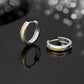 Scarabeaus 15mm Black & White Hoop Earrings for Men