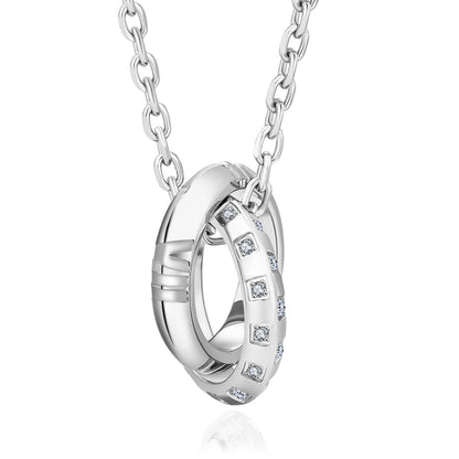 Scarabeaus Double Rings Pendant Necklace