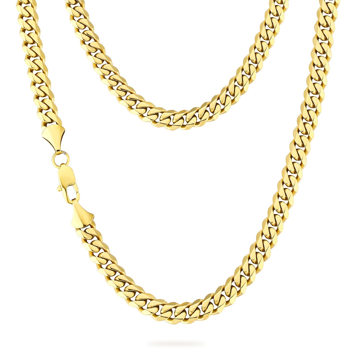 Scarabeaus 8mm 14K Gold/White Gold 6-sided Cuban Chain Cut