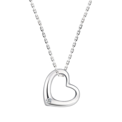 Scarabeaus 0.015 Carats VVS1 Moissanite Hollow Heart Pendant Necklace for Women