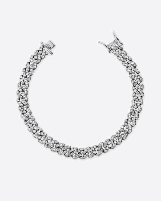 Scarabeaus ICED CUBAN ANKLET - 8MM WHITE GOLD