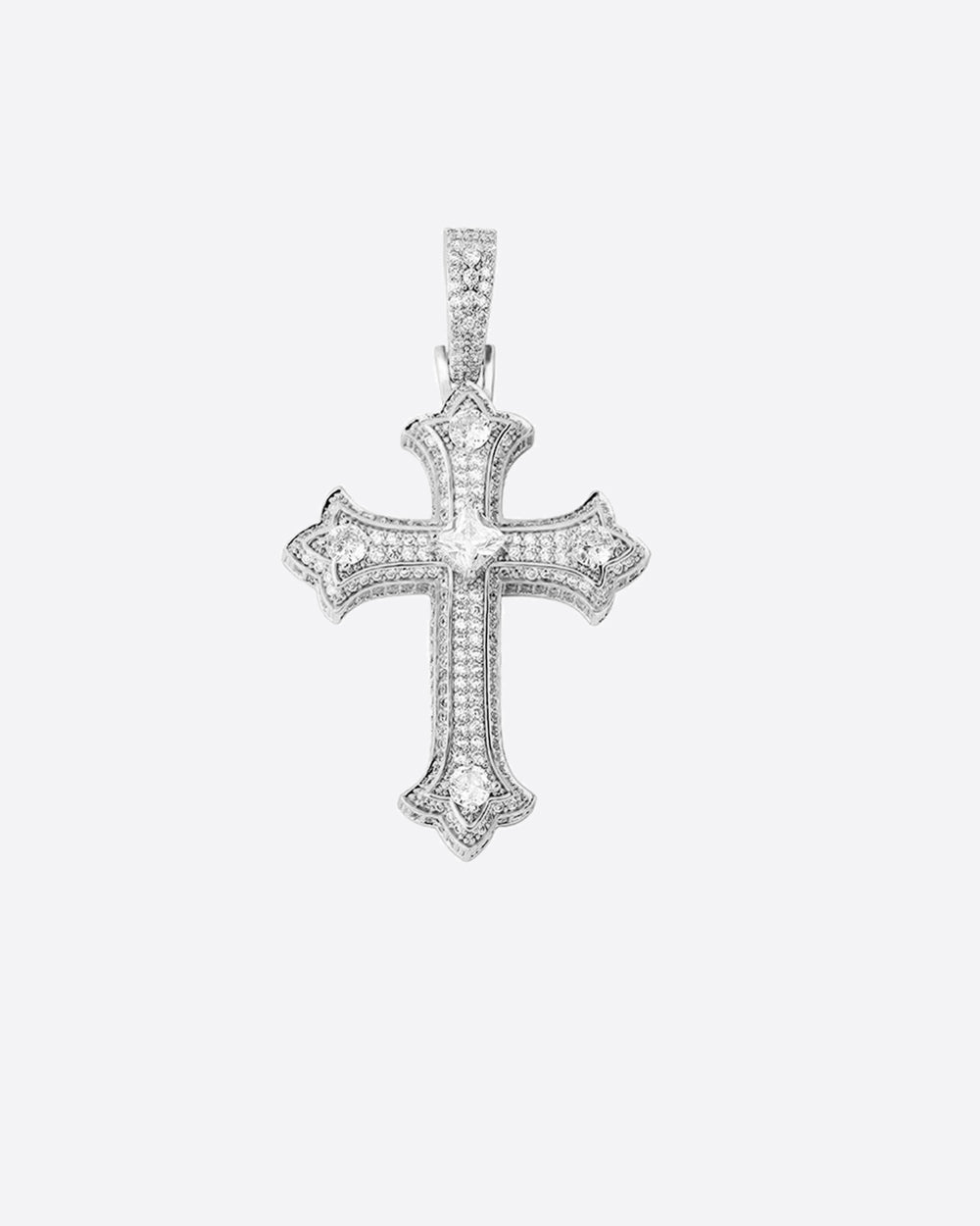 Scarabeaus ICED GOTHIC CROSS PENDANT- WHITE GOLD